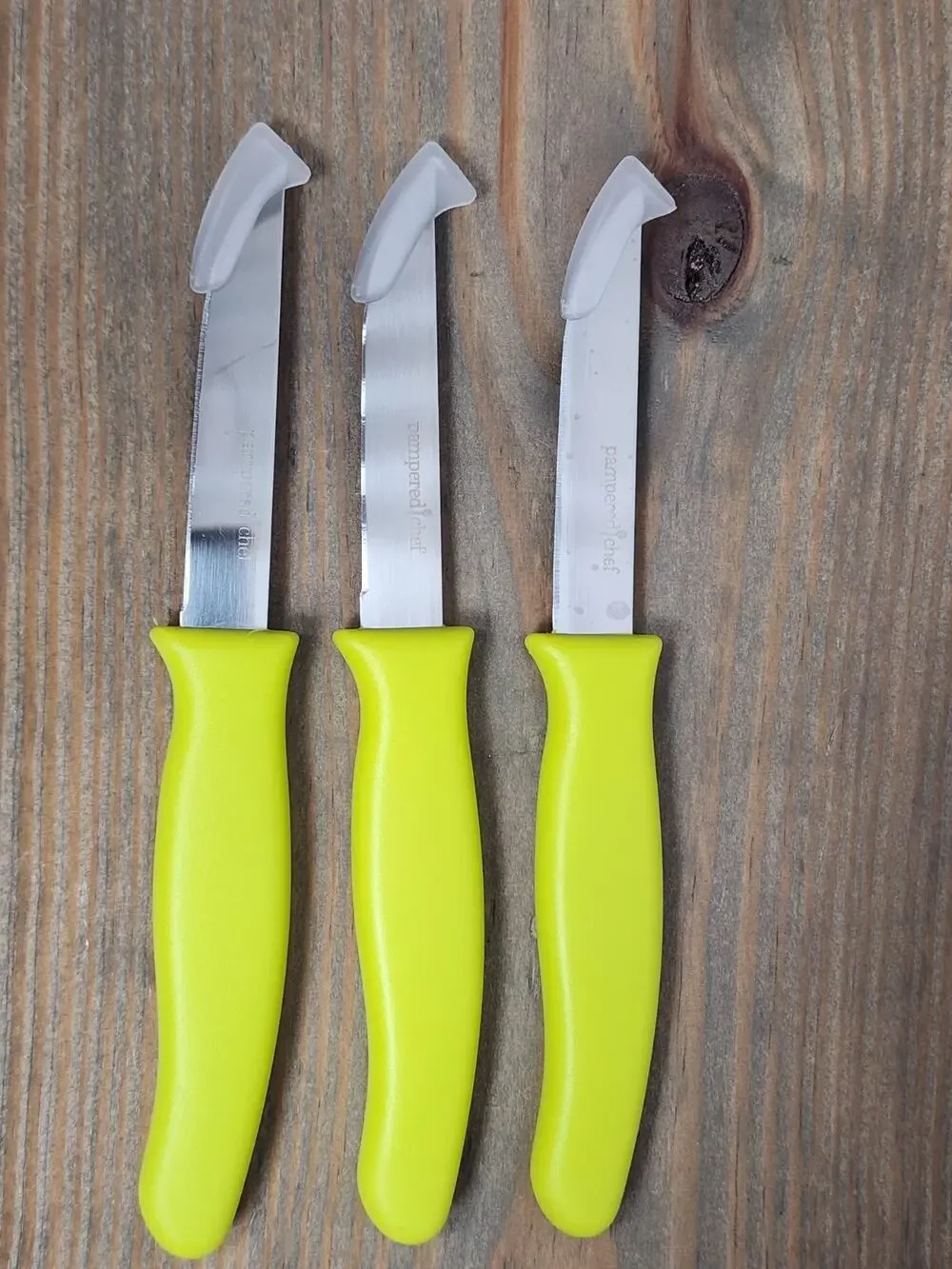 Paring Knife Lot of 3 Pampered Chef Kitchen Plastic Handle